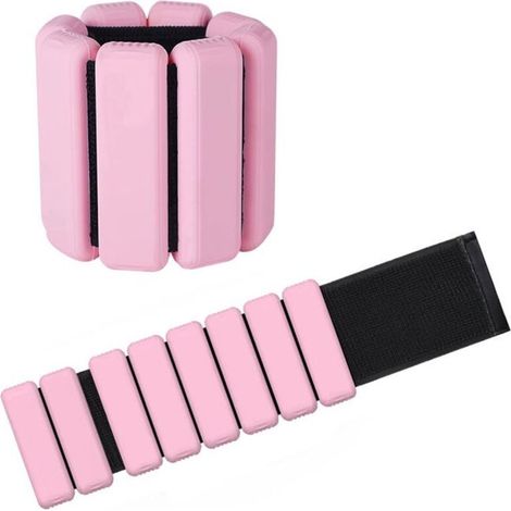 Lot de 2 poids de cheville et poids de poignet ajustables. Compatible avec la marche, le jogging, le yoga, l'aérobic, le pilates et autres activités physiques. Bracelet lesté de 900 g. (1/4)