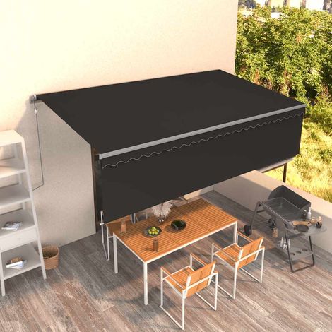 Store banne-Auvent rétractable automatique avec store 5x3 m Anthracite (1/5)