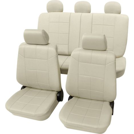 Housse de siège 17 pièces 22574909 – Polyester beige – Adaptée pour airbag latéral – Lavable et résistante à l'usure – Petex (1/2)