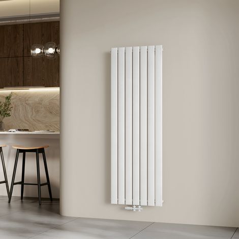 EMKE Heizkörper Flach Design Paneelheizkörper Mittelanschluss Vertikal, Einlagig, Weiß, 160x54 cm, 991 W Warmwasser Zentralheizung