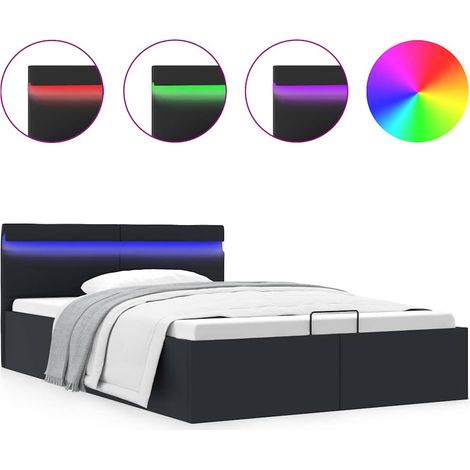 Maison Exclusive - Giroletto Contenitore Idraulico LED Nero Similpelle 120x200 cm