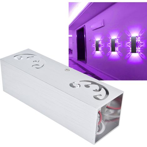Applique murale papillon à double tête LED 2W, structure en aluminium, lumière diffuse, applique murale papillon, plafonnier décoratif pour entrée de bar ou couloir, lumière violette (1/5)
