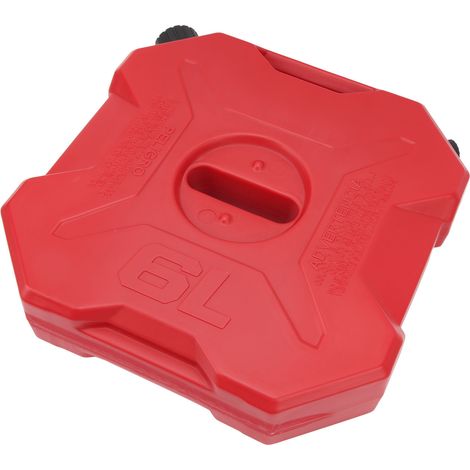 Réservoir de stockage de fioul/essence rouge, grande capacité, portable et robuste, pour voitures, motos, SSV, quads et véhicules tout-terrain (sans support). (1/5)