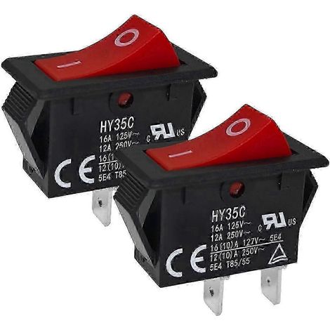 Interrupteur à bascule marche/arrêt HY35C 2 broches 125/250 V 16/12 A industriel (lot de 2) (1/5)