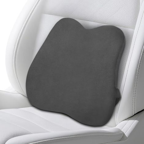 Coussin Lombaire Voiture, Mousse à Mémoire de Forme Coussin Soutien Lombaire, Coussin Dorsal Ergonomique pour Chaise Bureau, Voiture, Gris (1/5)