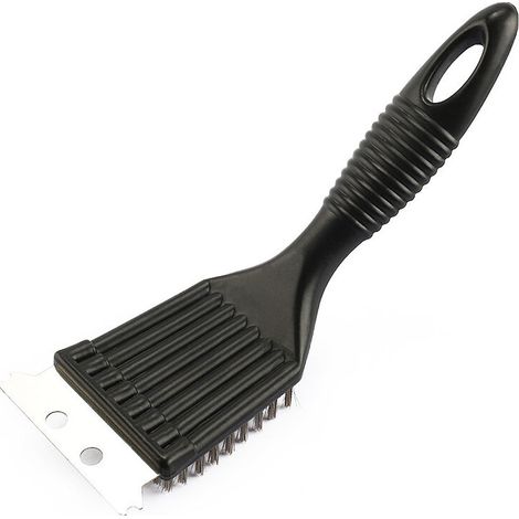 Grillbürste, Grillreiniger, Schaber, Grillreinigungsbürste, Schaber, Edelstahlborsten – Schwarz (1/5)