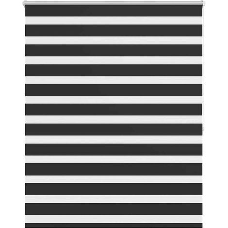 Maison Exclusive - Tenda a rullo zebra 120,9x175 cm Larghezza tessuto 116,7 cm nero