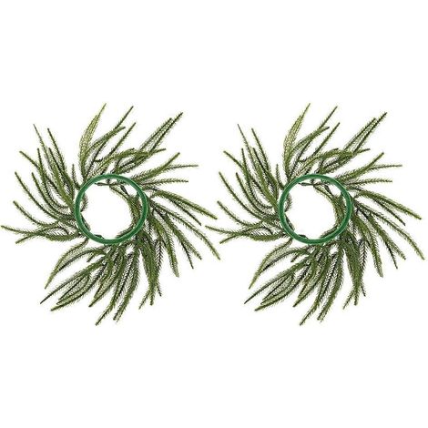 Couronne de bougies artificielles en pin, lot de 8, verte, idéale pour décorer votre table lors des fêtes de fin d'année et autres réunions festives (25 x 25 x 2 cm). (1/5)