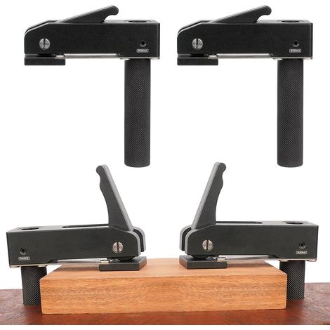 2-teilige Tisch-Holzpresse, Hundeloch, Schnellspannvorrichtung, Holzbearbeitungslehre, verstellbarer Rahmen, Schnellbefestigung (20 mm)