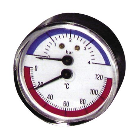 Thermomanomètre axial sec 0 à 120°C - 0 à 4b - DIFF