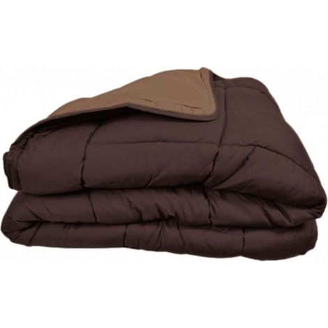 Couette chaude Bicolore Gamme Microfibre "Cocoon Non feu - Norme NF EN ISO 12952" toutes dimensions Toison d'or - Cocoon Chocolat moka - 240 x 260 cm pour lit King size - Cocoon Chocolat moka - (1/4)