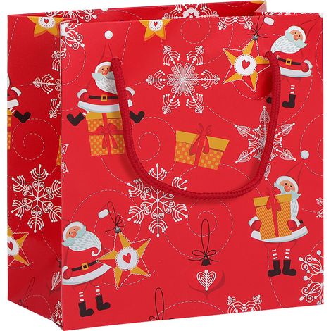 Sac Cadeau Papier - Motif Noël Pour Bonbons Et Petits Cadeaux - 20x20x8 Cm - Lot De 1 (1/5)