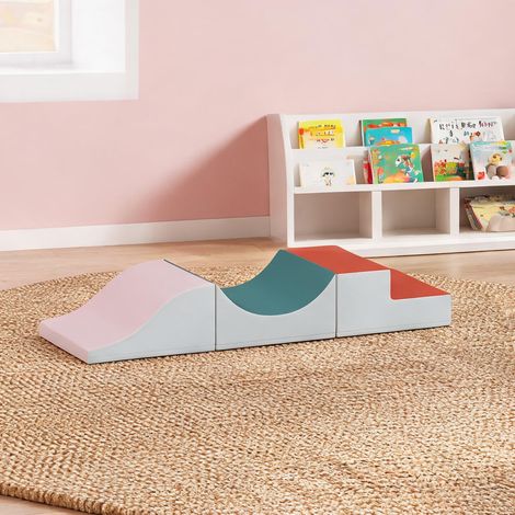 Blocs de mousse pour bébé 3 pièces rampe et escaliers gris clair (1/5)