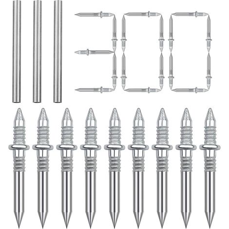 Lot de 300 clous sans couture avec fil de socle à double tête, clous à béton, vis de sécurité invisibles pour plinthes, clous en acier, clous décoratifs pour murs en béton, avec outil de douille
