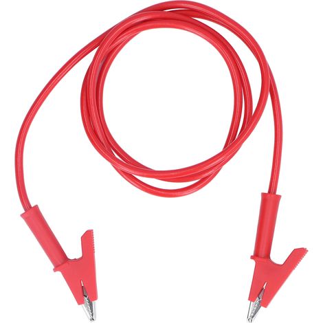 Câble de Test avec Pinces Crocodile Double Extrémité 10mm pour Batterie Véhicule Rouge (1/5)