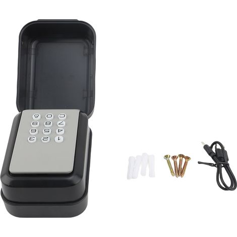 Cassetta di sicurezza intelligente con chiave, app per smartphone, codice PIN, sblocco con password temporanea, combinazione condivisibile, deposito sicuro per affitti, colore grigio. (1/2)
