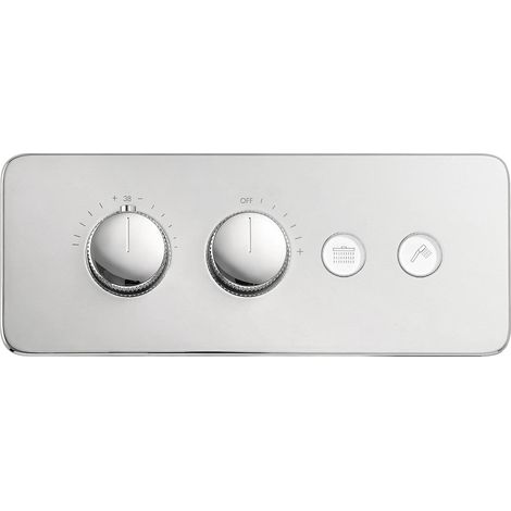 BERNSTEIN - Mitigeur thermostatique de douche à encastrer avec corps d'encastrement, 2 sorties - 30x12cm - NT7646 - Chrome