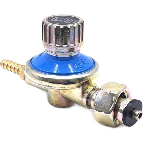 LPG Gas Regulator High Pressure 1.4 Bar 8-22 lbs/h Adjustable Propane Butane 2.2cm L x 8mm Barbed Wire (1/5)