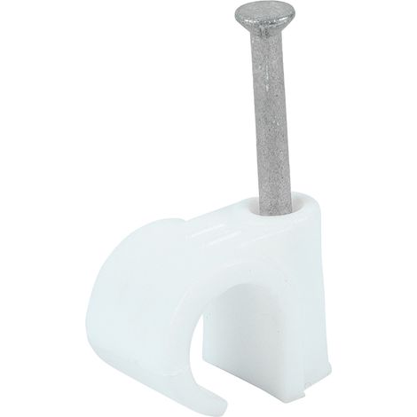 TIMCO Round Cable Clips White - To fit 11.0mm
