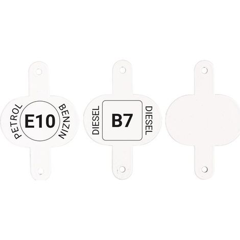VALPRO Kraftstoffkennzeichen für 5/10/20l-KanisterLänge 70 mm Breite 7 mm Höhe 120 mm Set mit 3 Clip weiß 24 g (1/2)
