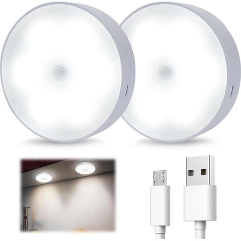 2 Pièces veilleuse detecteur de mouvement, Lumiere detecteur de mouvement interieur, Lampe detecteur de mouvement, Capacité 6 W/150, Lumière blanche (1/5)