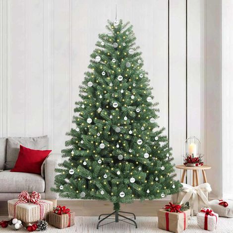 Künstlicher klappbarer Weihnachtsbaum mit 300 LEDs Grün 240 cm