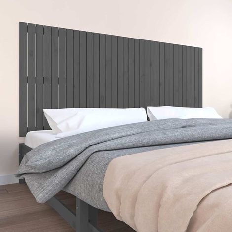 Tête de lit murale,Panneau de lit,Décoration murale Gris 204x3x90 cm Bois massif de pin XZZ90834 (1/5)