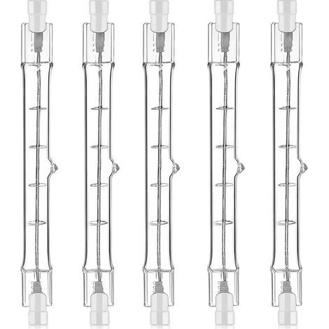 5 Pièces 200W R7S Ampoule Halogène 118mm 220-240V 3100 lm Lumière Blanche Chaude Tige Halogene Dimmable Éclairage Spot Extérieur et Intérieur pour Bâtiment Paysage Sécurité Éclairage de Scène Studio (1/5)