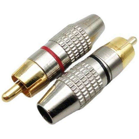 2 prises RCA dorées sans soudure pour vidéo, connecteurs femelles audio et vidéo à fixation rapide, accessoires pour câble AV, télévision, caméra, écran et équipement électronique (1/5)