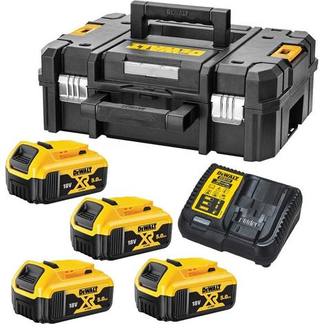 Dewalt XR Power Source Kit 4x DCB184 5.0ah 18v Batteries + DCB115 Charger +Tstak (1/3)