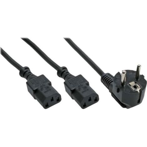 Répartiteur d'alimentation - InLine - Type F (M) - IEC 60320 C13 - 3 m - Noir - Allemagne