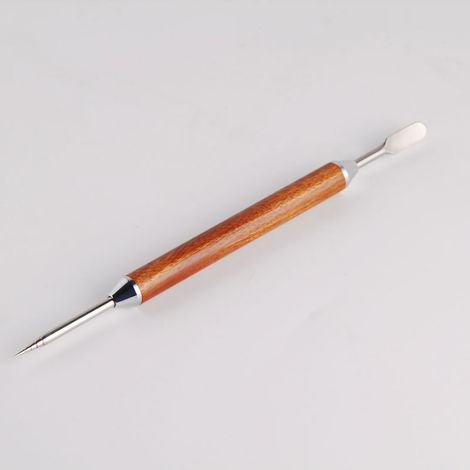 Stylo de Gravure pour Latte en Acier Inoxydable avec Manche en Poirier - Outil DIY pour Art du Café (1/5)