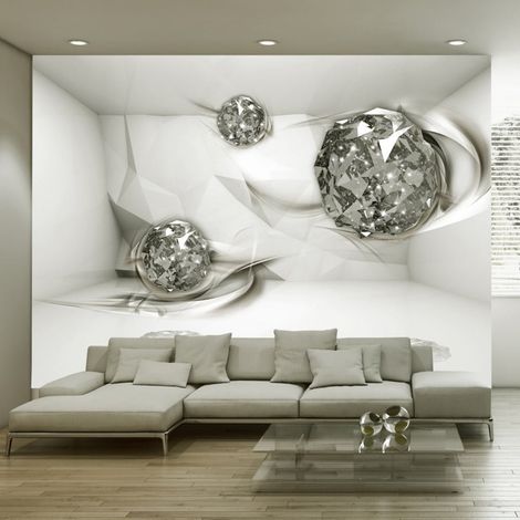 Papier peint topazes blanches - 150 x 105 cm