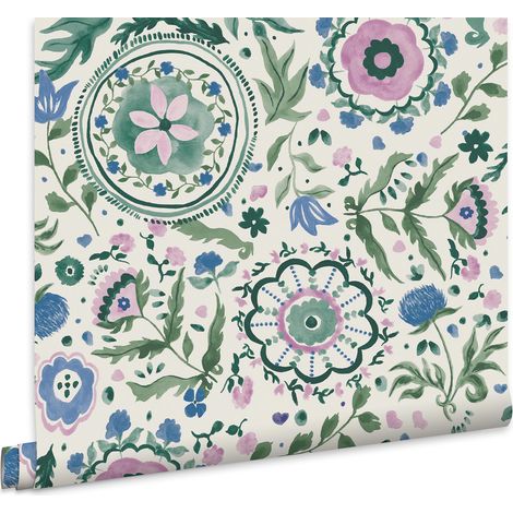 Joules Vliestapete Festival Blumen Mehrfarbig 10mx52cm