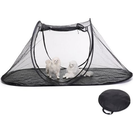 Tente extérieure pour chat, enclos pour animaux de compagnie adapté aux chats et petits animaux, parc de jeu d'intérieur portable avec sac de transport - Noir (1/5)