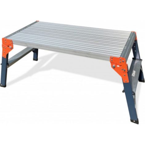 Edma – Plateforme de travail aluminium 96 x 45 x 49 cm – Ultra léger 6,8 kg – Charge max 150 kg certifiée EN 131 – Pour intérieur et extérieur (1/8)