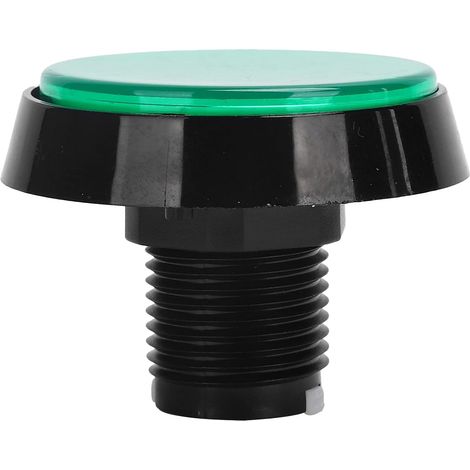 Grand Bouton Plat Rond de 60 Mm avec Lumière LED Interrupteur à 3 Pieds pour Console de Jeu de Machine à Grue Rouge, Commutateurs et Relais Accessoires de Jeux Vidéo (Vert + LED (1/5)