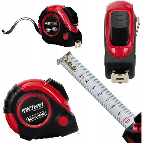 Cinta métrica enrollable de 2 m x 25 mm, de acero, marca Kraft&Dele. (1/5)