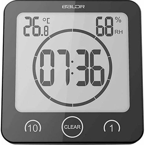 MINKUROW Orologio Da Doccia Digitale Con Timer - Timer Doccia Impermeabile Per Bambini E Adulti - Orologio Da Bagno Che Mostra Ora E Temperatura - Orologio Digitale Alimentato A Batteria E Timer Imper (1/5)