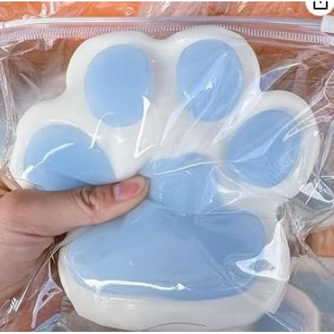 Giant Squishy Squishy Squishy Toy Squeeze Toy Cat Paw Squishy Toys for Adults and Children (Blue) (1/5)