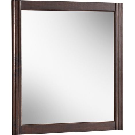 Espejo de baño rectangular de madera 80x73 cm estilo natural (1/5)