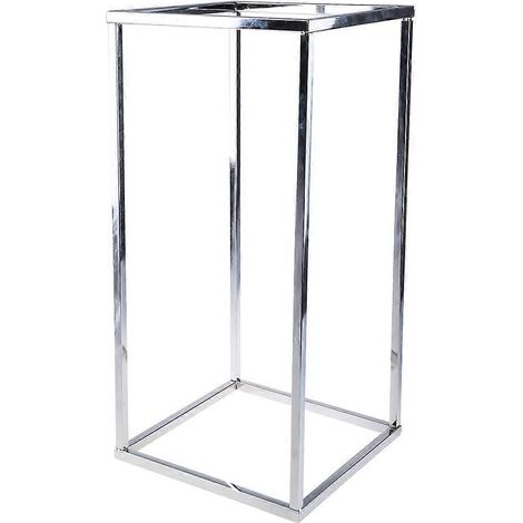 Magnifique Vase Rectangulaire Moderne  Colonne Pied de Mariage  Support Géométrique Sol Argenté 60cm