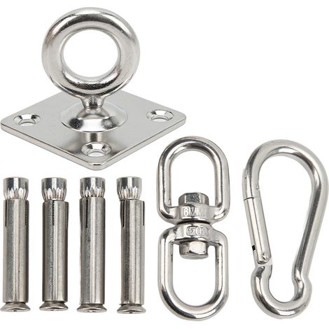 Kit de Fixation pour Hamac avec Support Pivotant en Acier Inoxydable, Idéal pour Yoga et Relaxation (1/5)