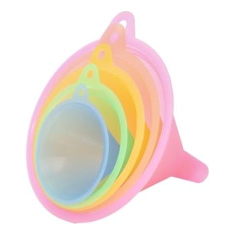 Ensemble D'Entonnoirs de Cuisine en Plastique 5 taille du Petit au Grand avec Bec Verseur Étroit pour Remplir des Bouteilles Transférer Ingrédients Liquides et Secs Lotions Cosmét - (1/5)