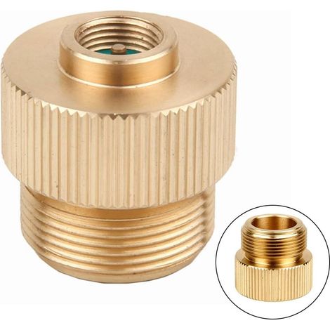 Adaptateur de valve de gaz pour bouteilles de gaz MAPP, 20 UNF à 7 16 28 UNF avec fonction auto-scellante, alliage d'aluminium 6061, argent (1/5)