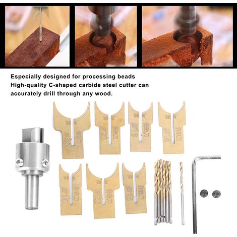 Kit de 18 mèches fraises pour tour à bois, outil de perçage et fraisage pour ébène et bois de rose, fabrication de perles (1/5)