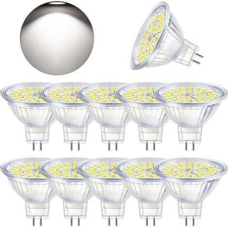 Ampoule LED GU5.3 Blanc Froid 6000K, MR16 LED 12V 5W Equivalent à 50W Halogène, Ampoules LED Spot Non Dimmable, Lot de 10 (1/4)