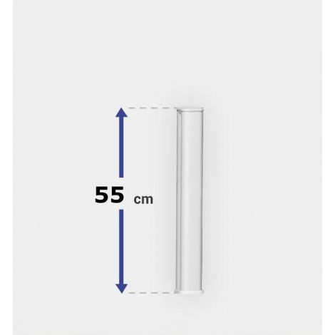 Poteau de clôture PVC avec renfort acier H 55 x L 4 cm blanc pour clôture PVC à ajourage horizontal