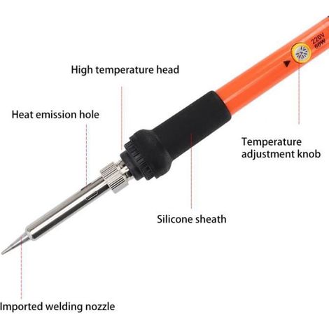 Kit De Pyrogravure - Fer A Souder Electrique - Temperature Reglable 200-450℃ - Pour Bois Et Cuir - 41 Pointes Incluses (1/4)