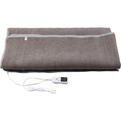 Couverture chauffante à chauffe rapide, conservation de la chaleur, interrupteur intelligent, gris, pour maison dortoir, prise EU 220V, 180x120cm, 100W (1/5)